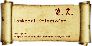 Moskoczi Krisztofer névjegykártya